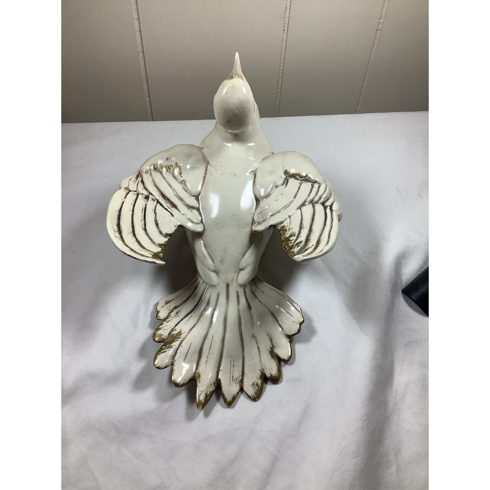 White Dove Bird Figurine Sculpture  Trim Accents Art Decor